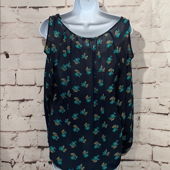 Rebecca Taylor Silk Cold Shoulder Top, Size S - Picture 4 of 6